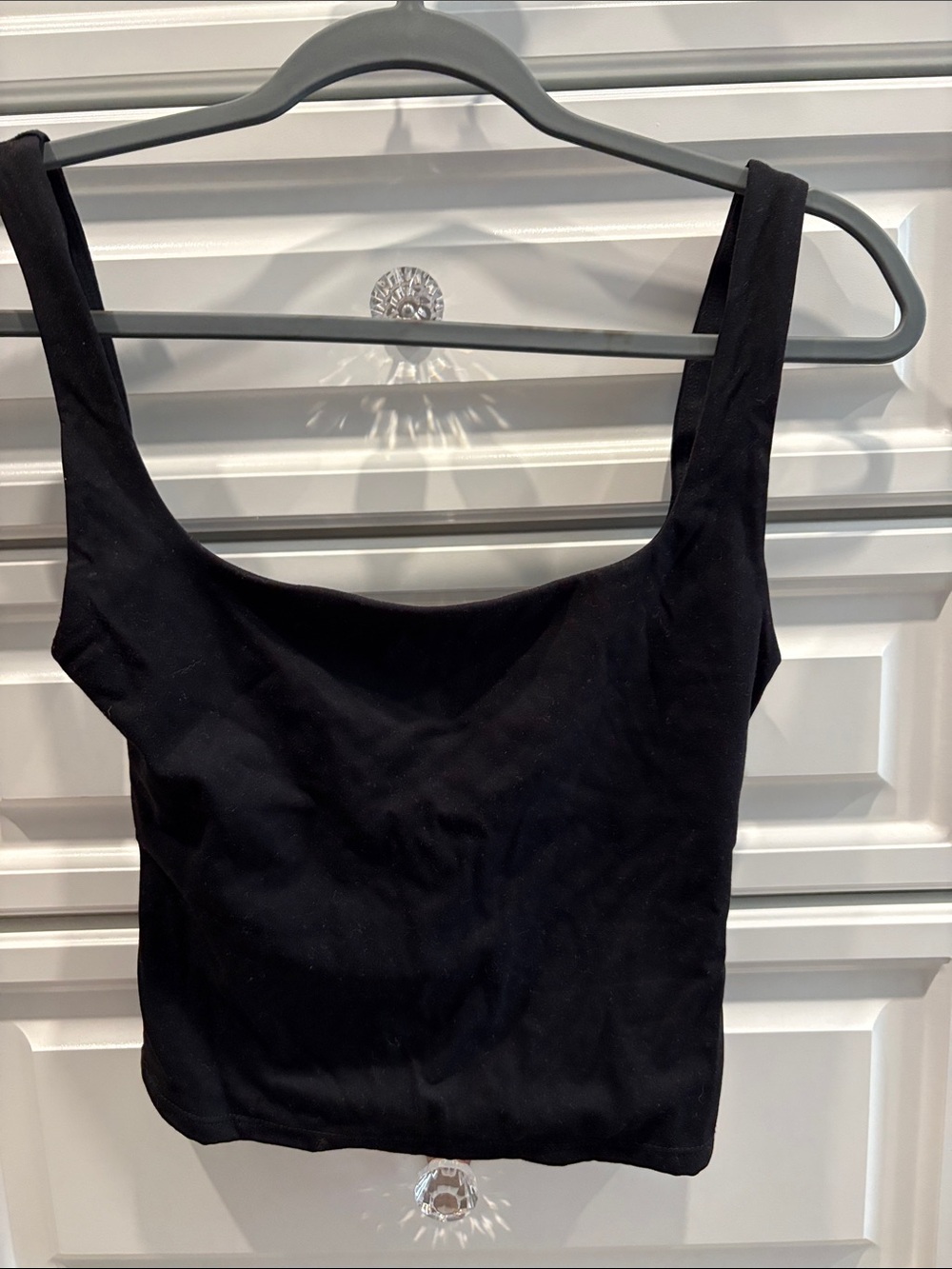 Garage Backless Classic Black Square-Neck Tank Top